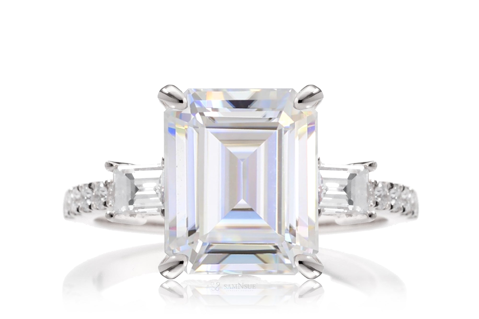 The Rey Emerald Cut Moissanite