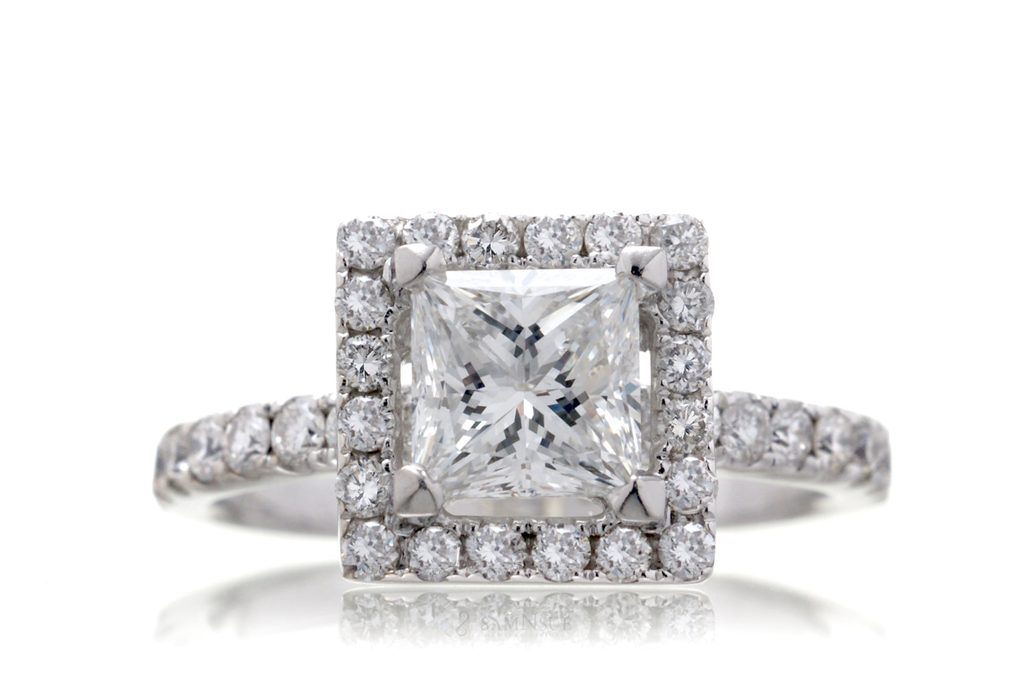 The Princess Cut Diamond Halo (E.G.L. F/VS1)