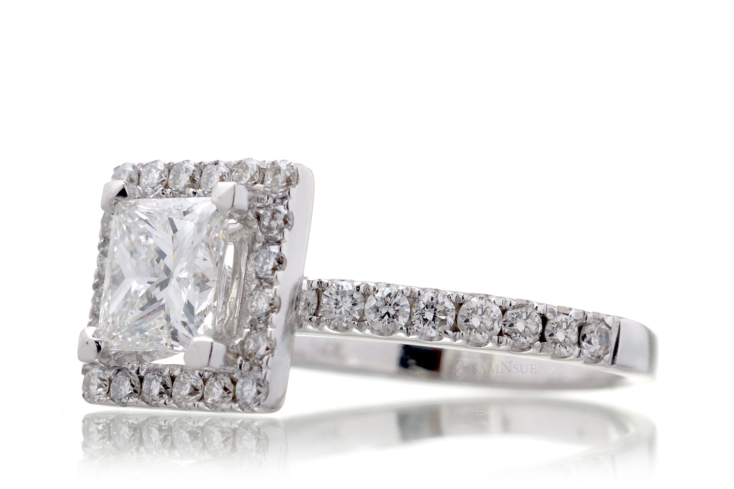 The Princess Cut Diamond Halo (E.G.L. F/VS1)