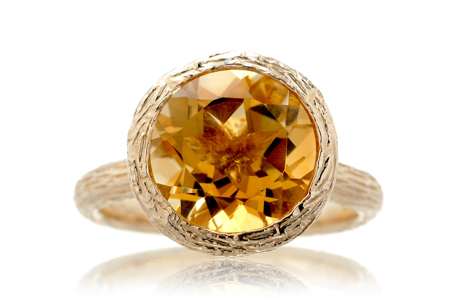 The Twig Round Citrine Ring (10mm)