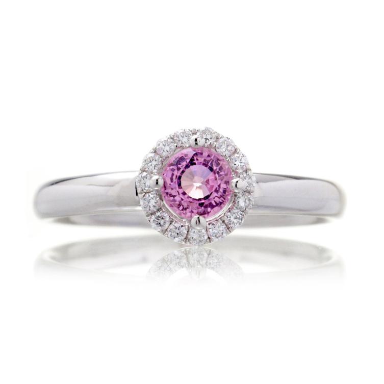 The Lanelle Round Pink Sapphire Ring (4mm)