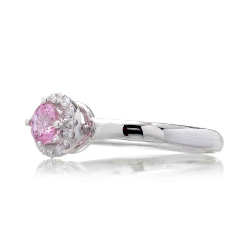The Lanelle Round Pink Sapphire Ring (4mm)