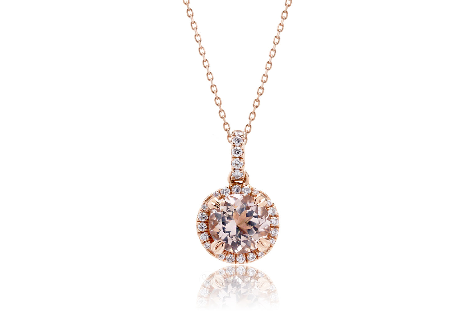 The Signature Round Morganite Pendant (7mm)