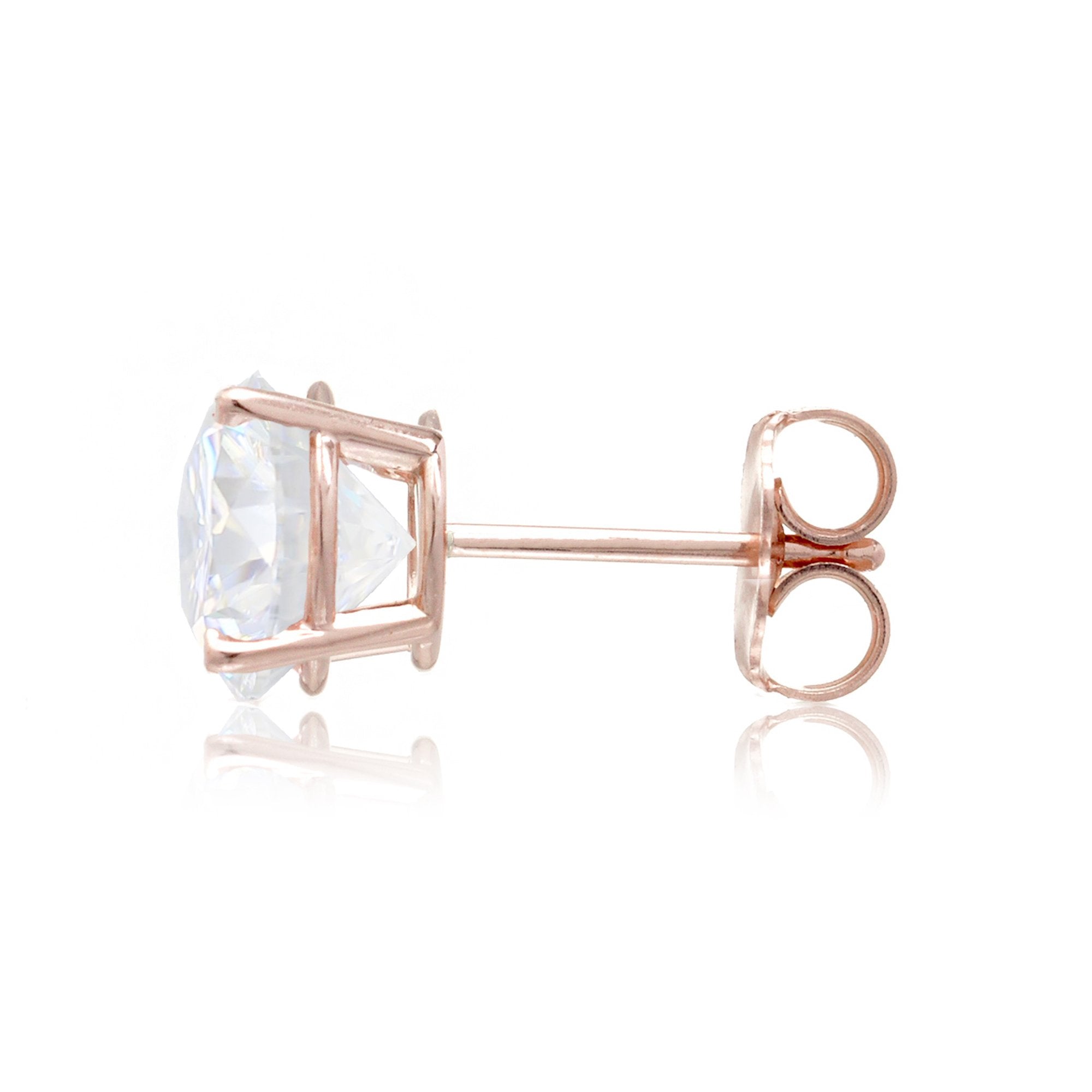 Round Moissanite Stud Earrings (Four-Prongs)