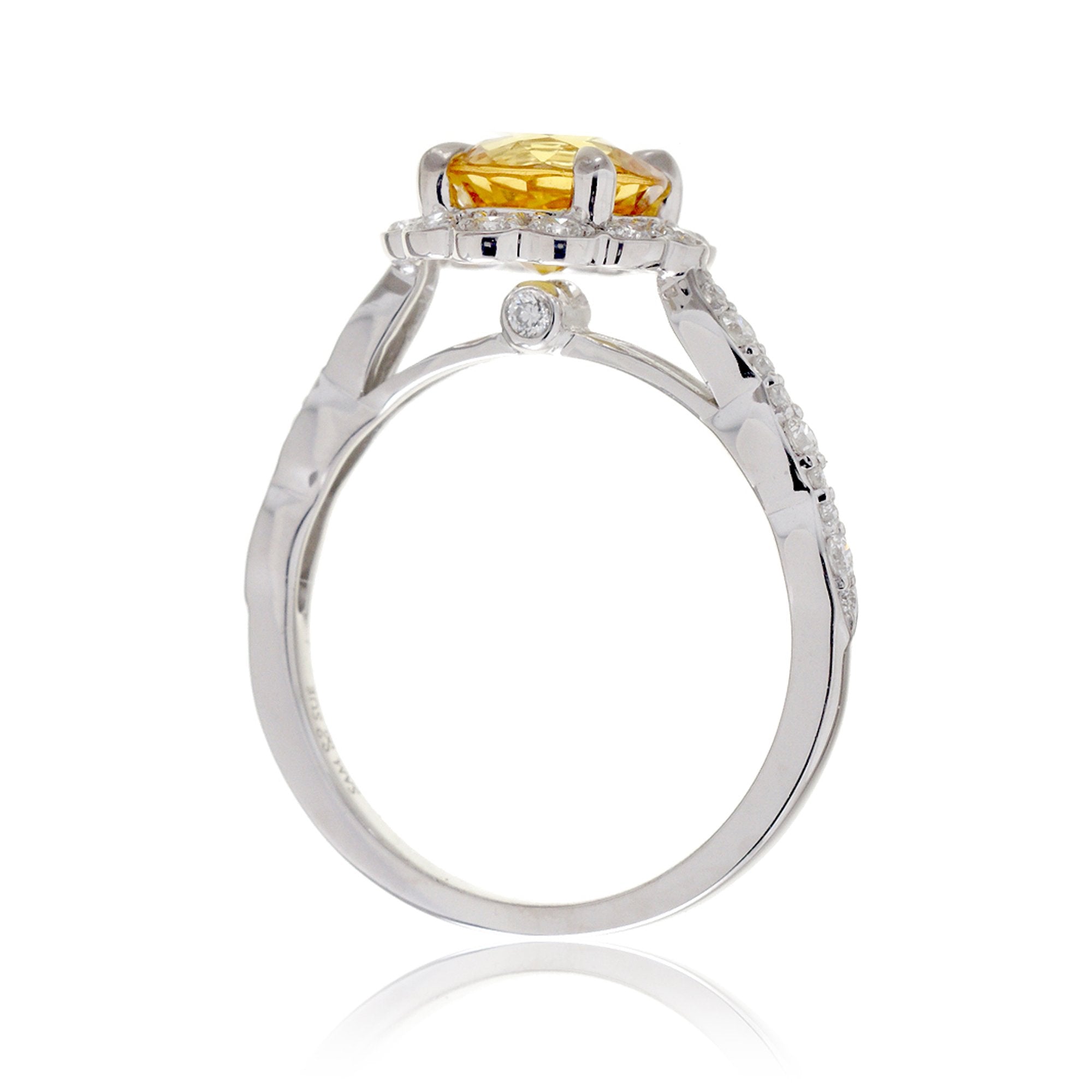 The Scallop Round Yellow Sapphire Ring (7mm)