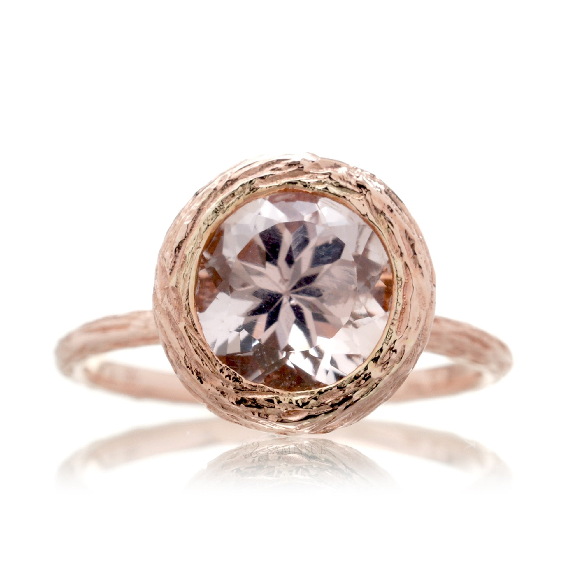 Twig Round Morganite Ring (8mm)