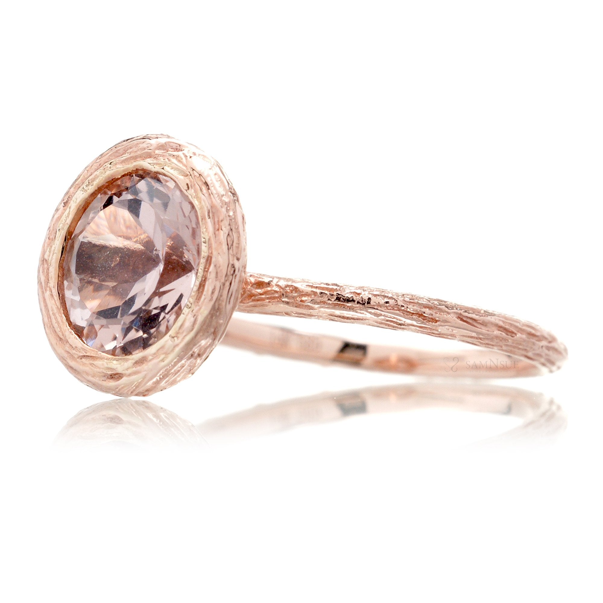 Twig Round Morganite Ring (8mm)