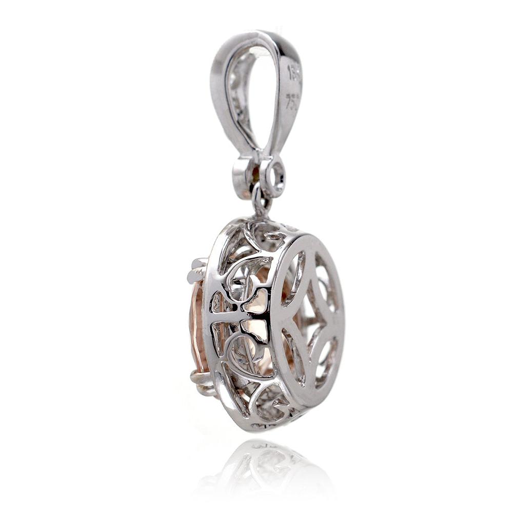 The Shelly Round Morganite Pendant