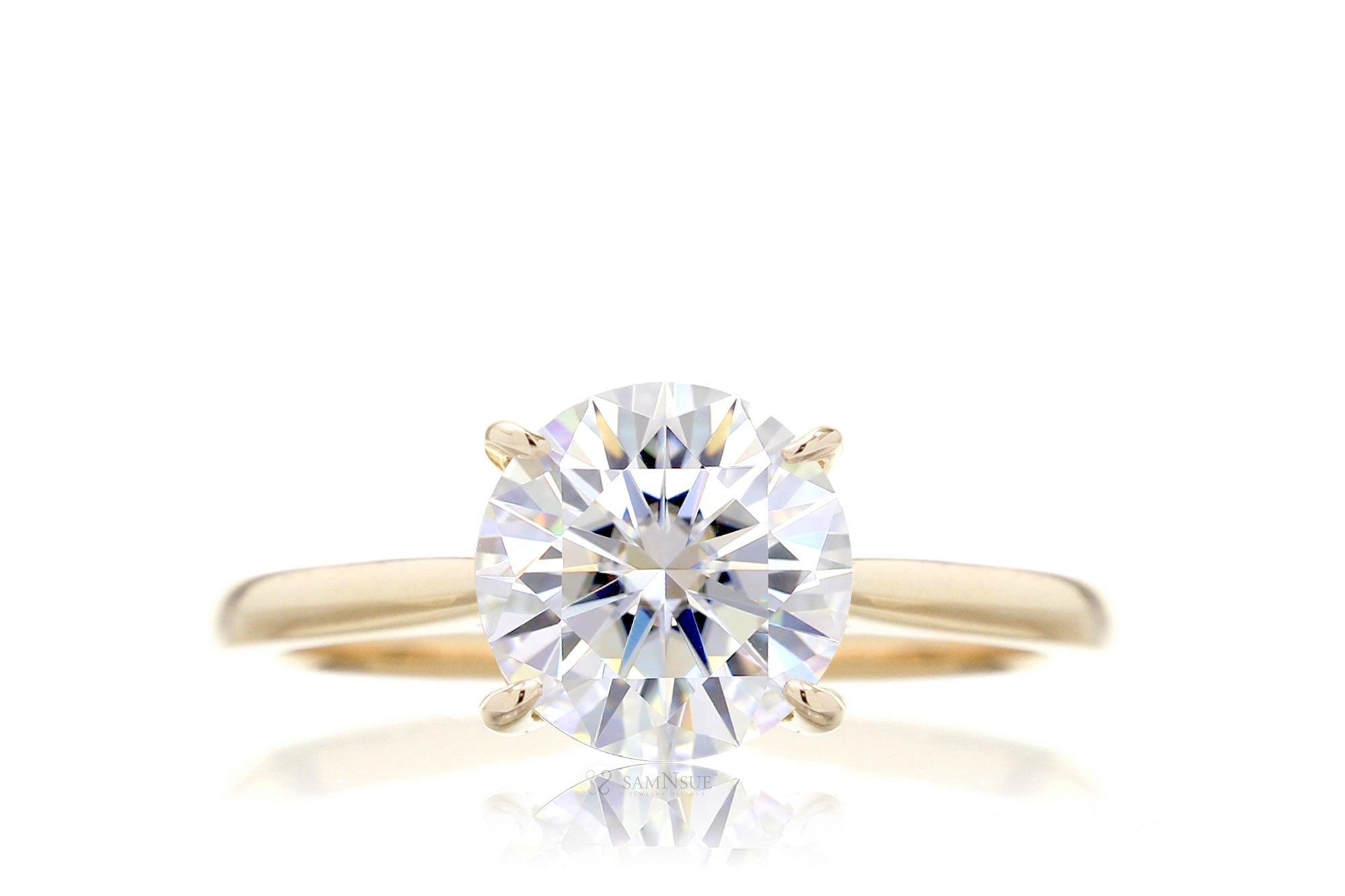 Round Solitaire Engagement Ring Yellow Gold