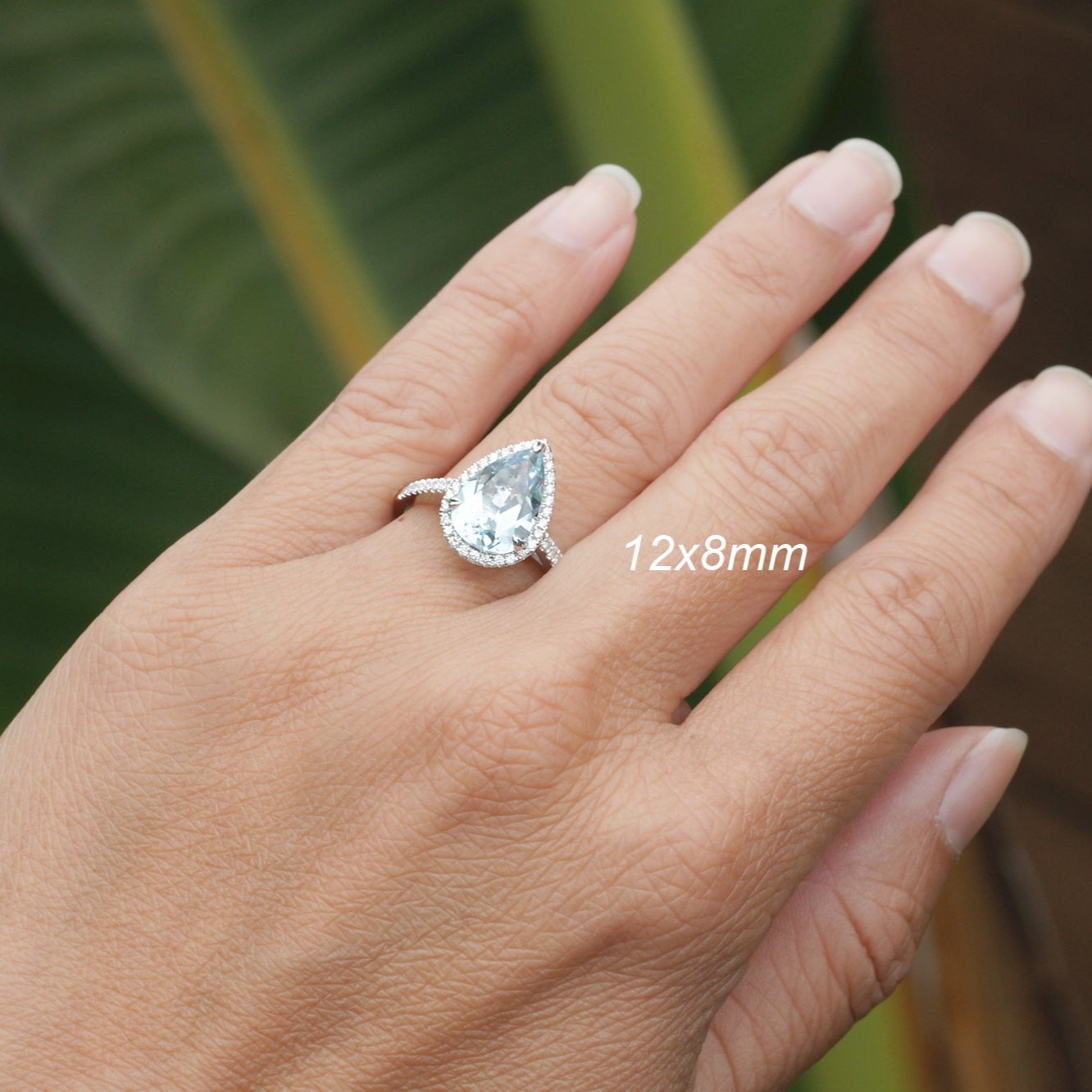 The Signature Pear Aquamarine