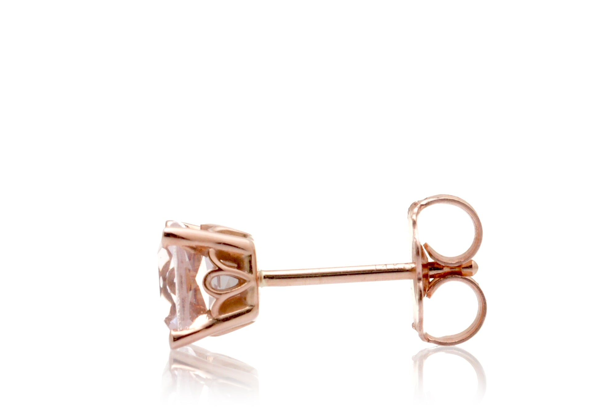 Cushion Morganite Studs Four-Prong