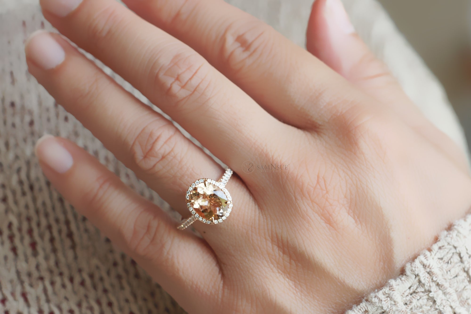 The Steffy Oval Morganite Ring