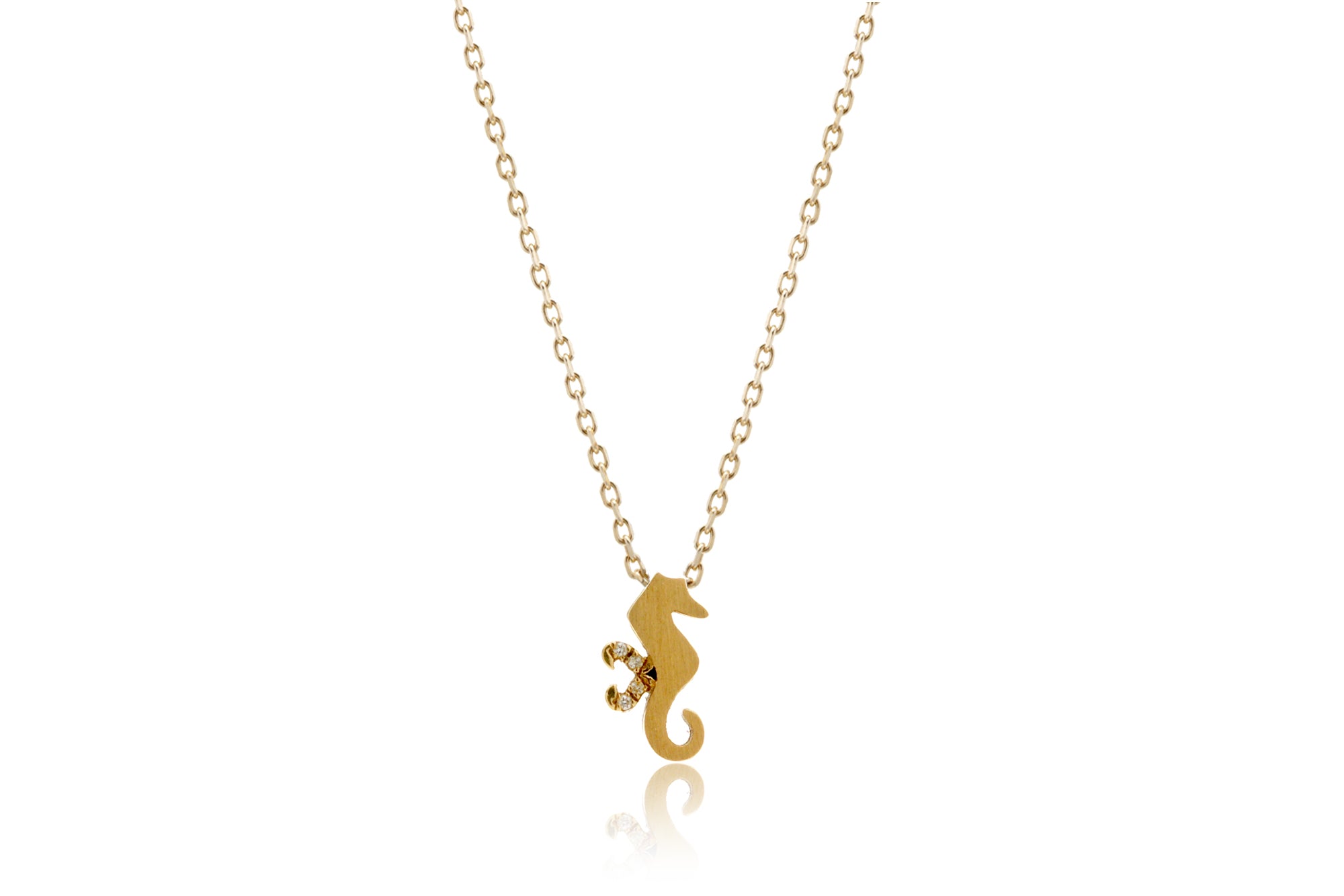 Tiny Seahorse Diamond Pendant | Necklace
