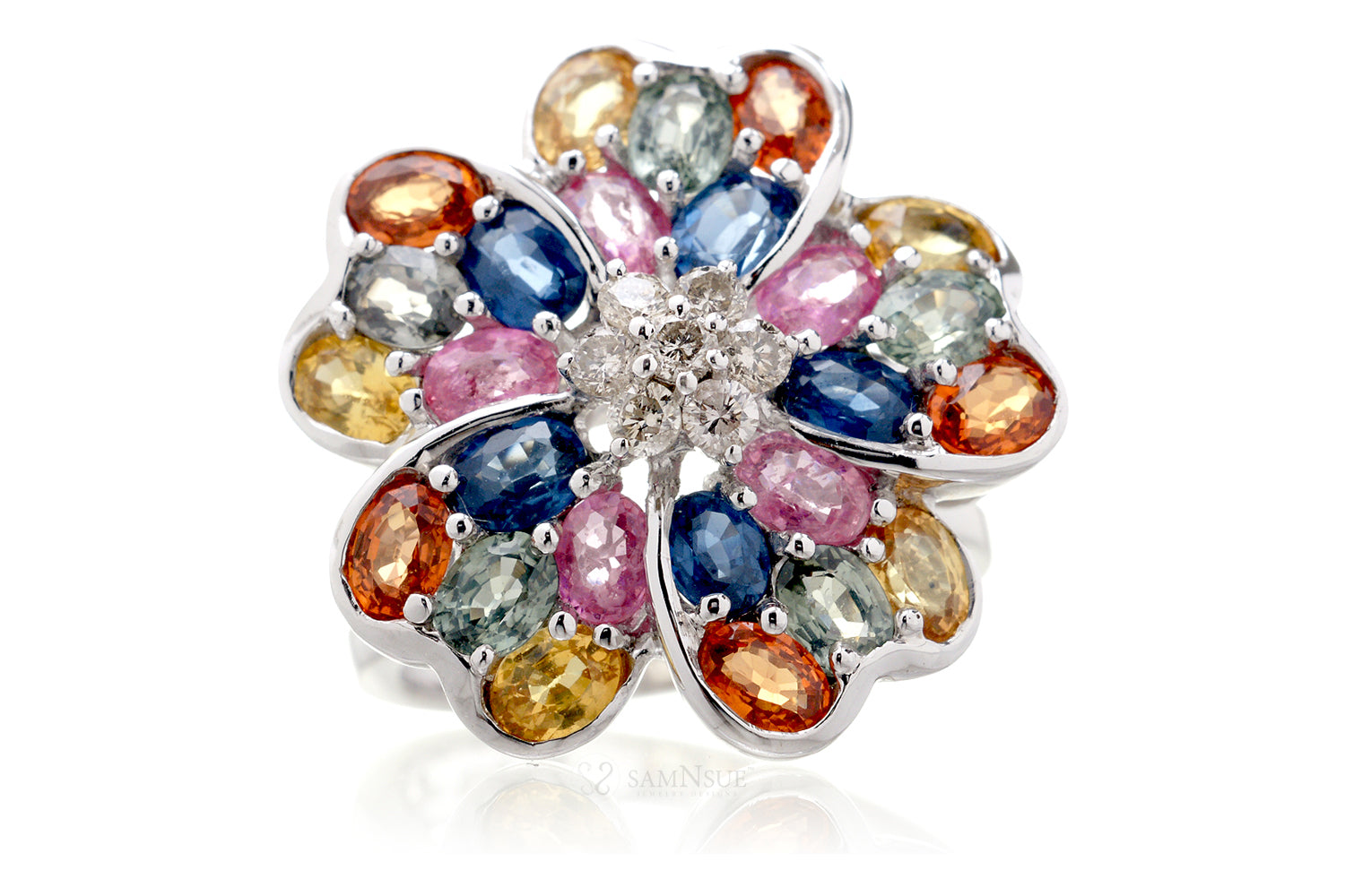 The Multi Sapphire Flower Ring (6.50 ct. tw.)