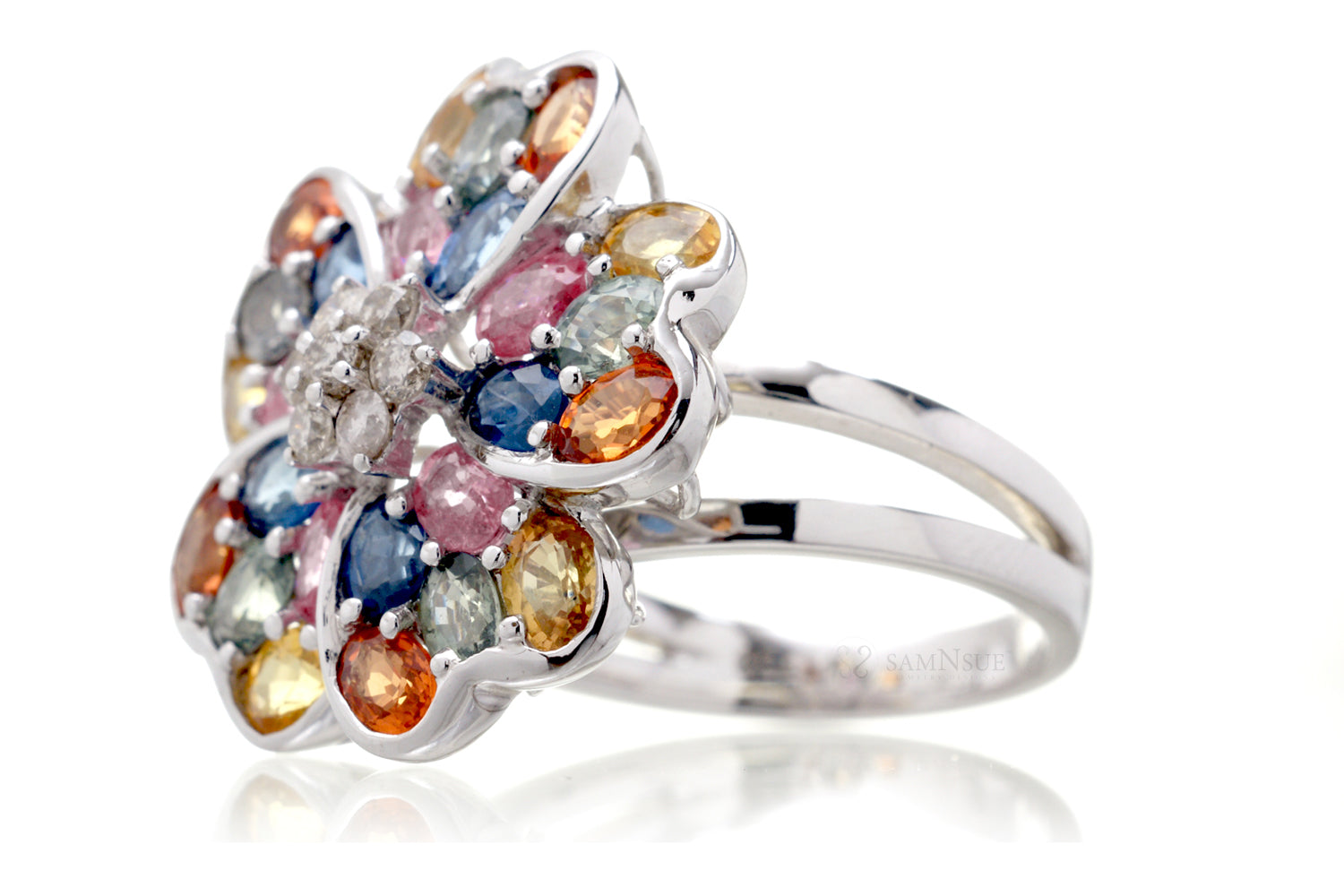 The Multi Sapphire Flower Ring (6.50 ct. tw.)