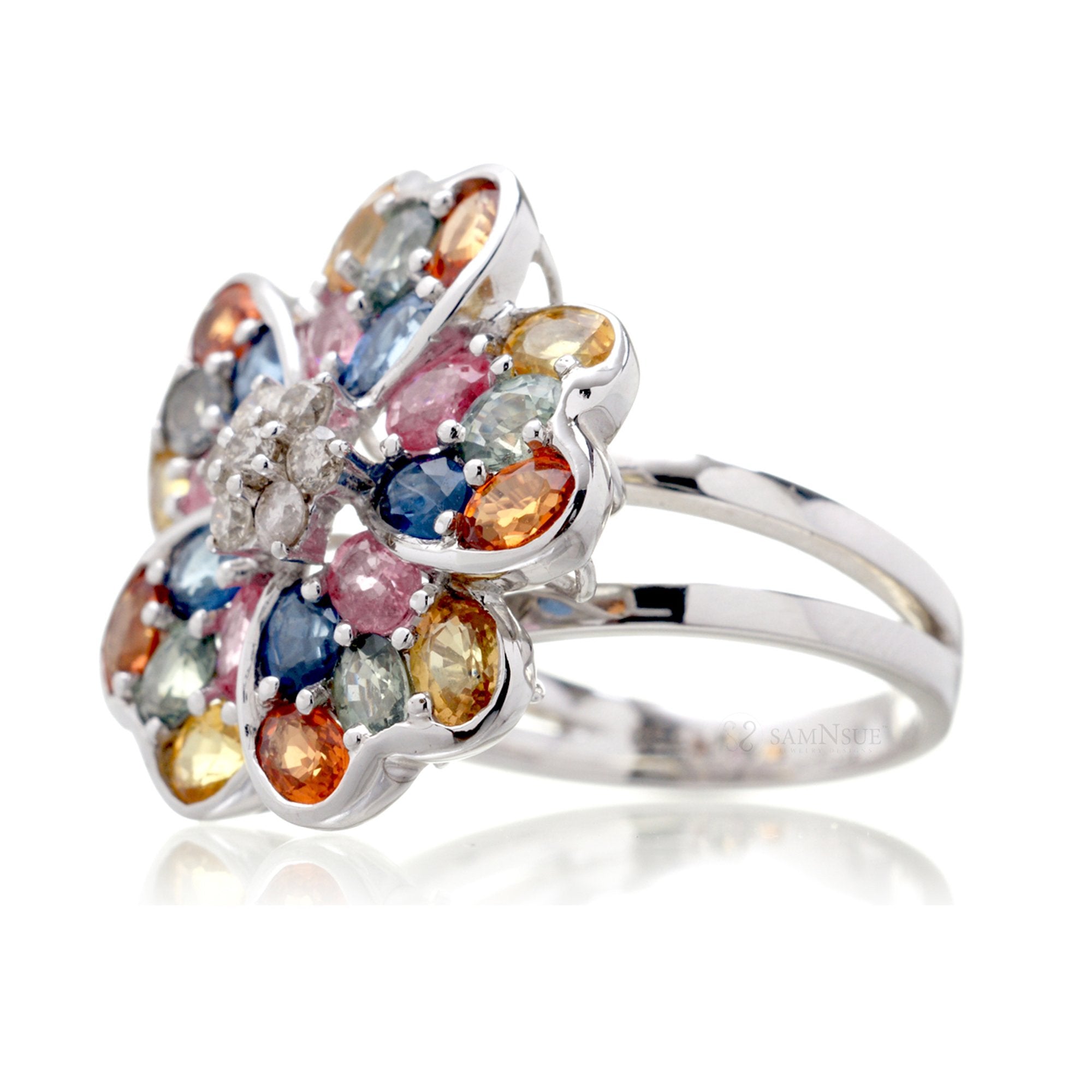 The Multi Sapphire Flower Ring (6.50 ct. tw.)