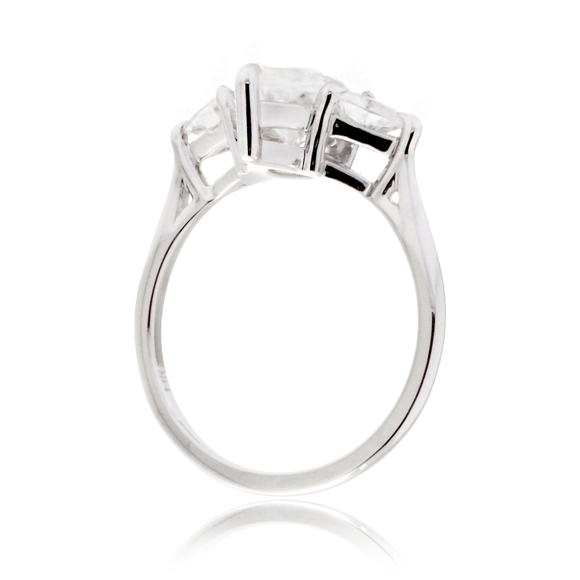 The Trillion Threestone Marquise Moissanite Ring